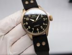 Replica IWC Pilot Chronograph Watch Rose Gold Case Black Dial 43mm